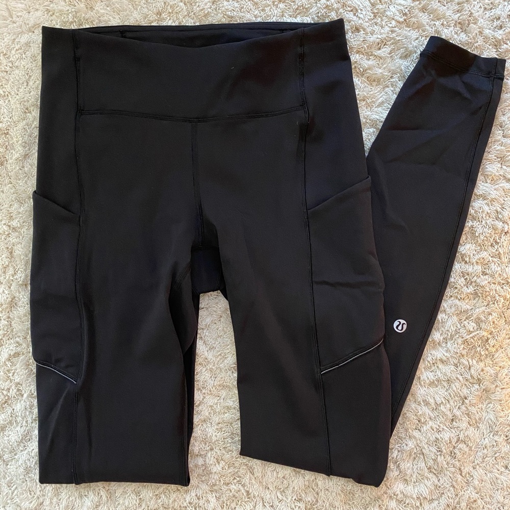 Lululemon black running tights-Size 4